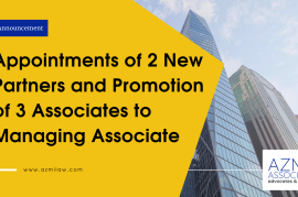 Appointments of 2 New Partners and Promotion of 3 Associates to Managing Associate